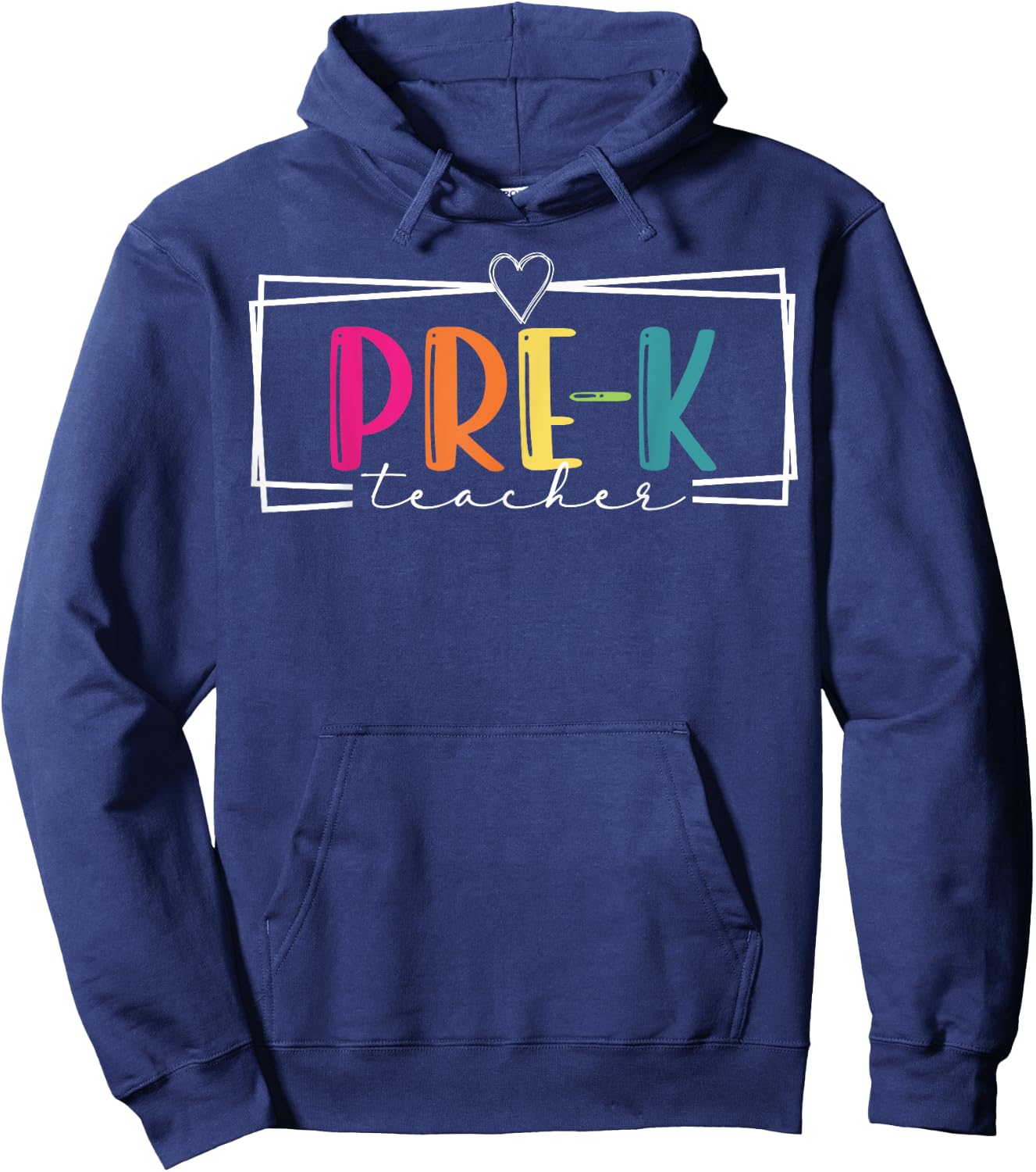 Pre-K Teacher Leopard Boho Rainbow Back To School Pre-K Crew Hoodie - Hoodie | Navy
