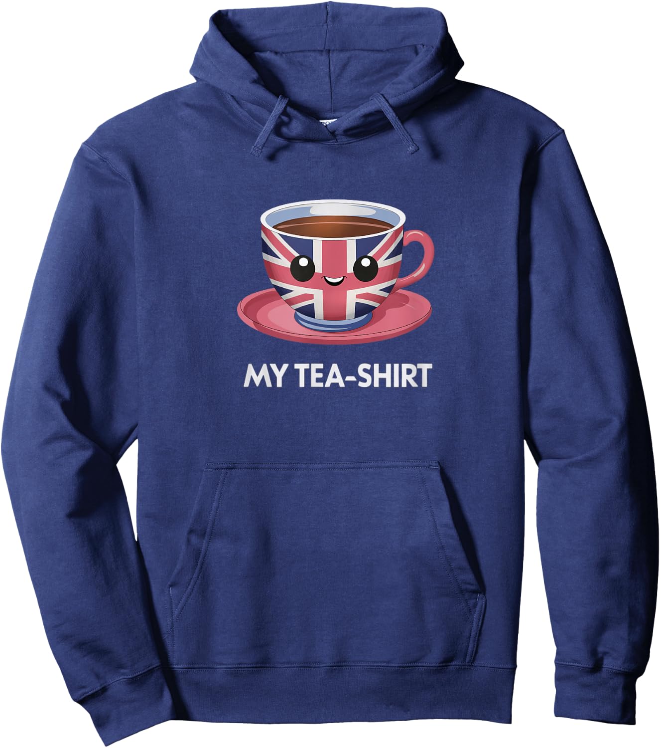 Funny I Love English Tea Party UK Flag Tea Lover London Gift Hoodie - Hoodie | Navy