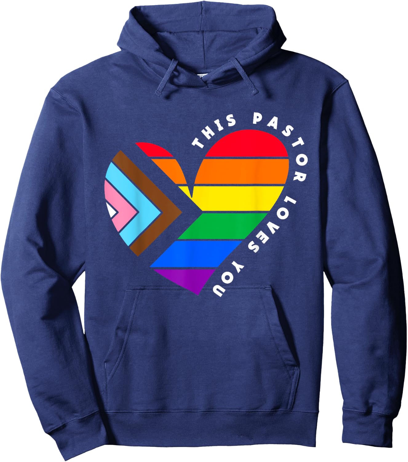 Christian Ally Inclusive Pride Clergy This Pastor Loves You Hoodie - Hoodie | Navy