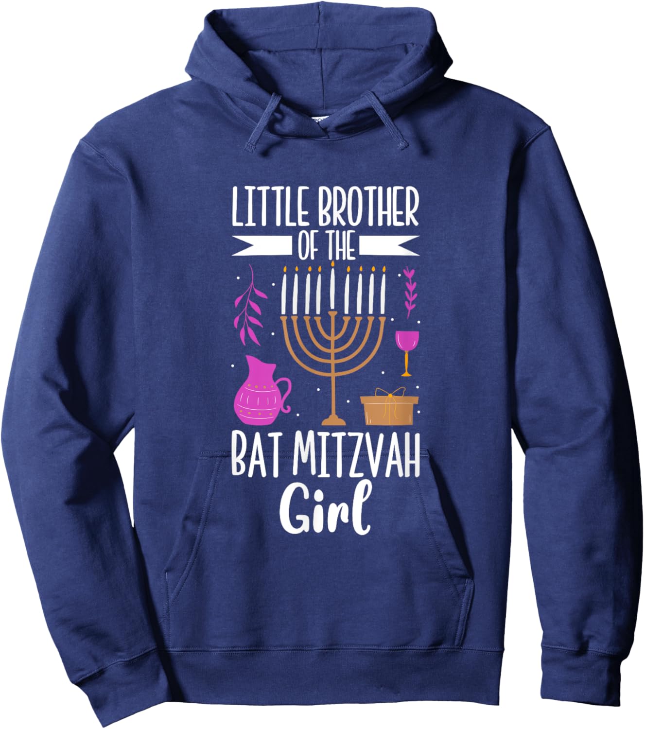 Little Brother of the Bat Mitzvah Hoodie - Hoodie | Navy
