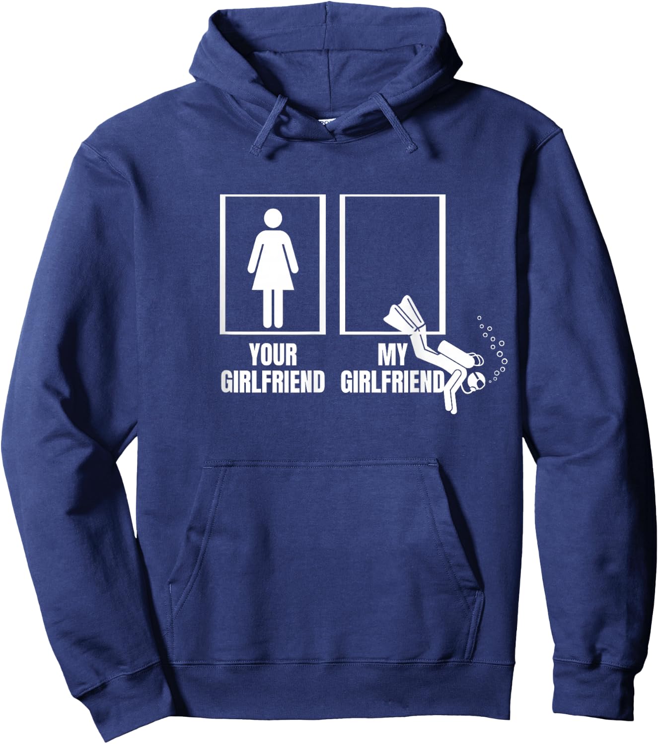 Your Girlfriend My Girlfriend Proud Boyfriend Scuba Diver Hoodie - Hoodie | Navy