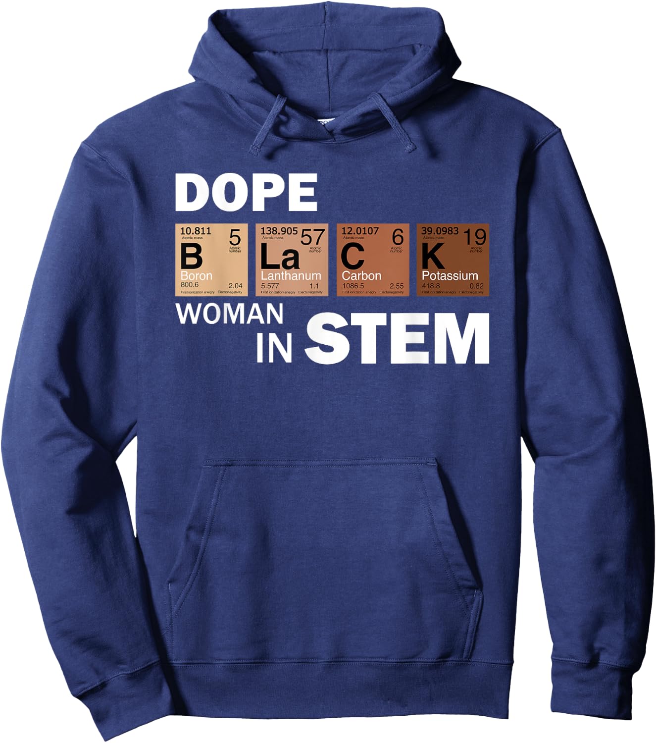 Black Women In STEM Teacher Melanated African American Hoodie - Hoodie | Navy