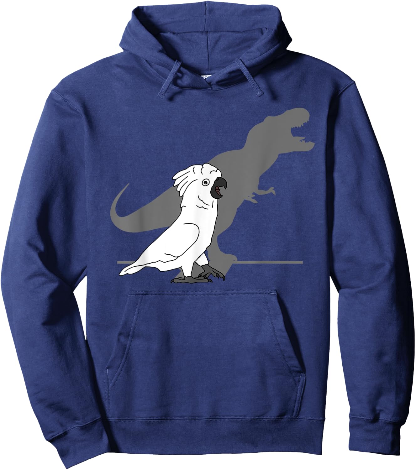 Cute Screaming Parrot Bird Birb Memes Funny T-Rex Cockatoo Hoodie - Hoodie | Navy