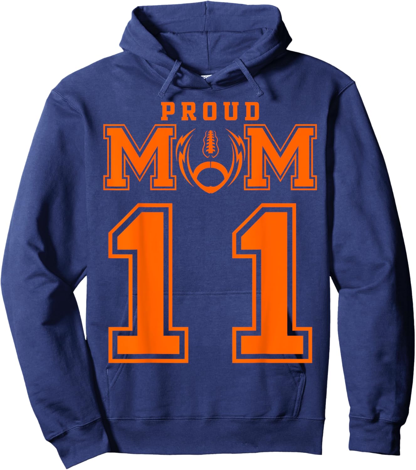 Custom Proud Football Mom Number 11 OR Personalized Hoodie - Hoodie | Navy