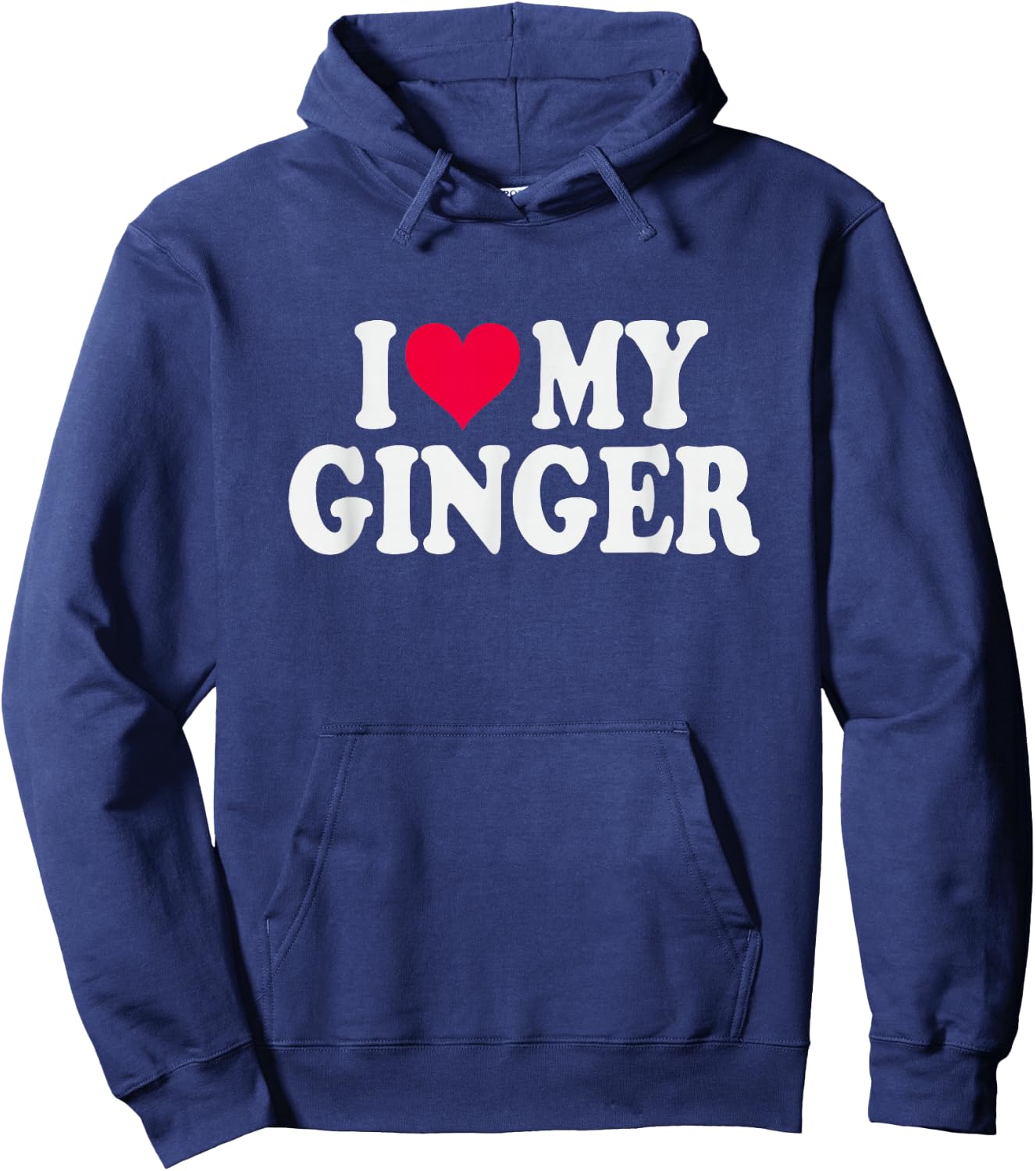 I Love My Ginger Red Headed Person Heart Hoodie - Hoodie | Navy