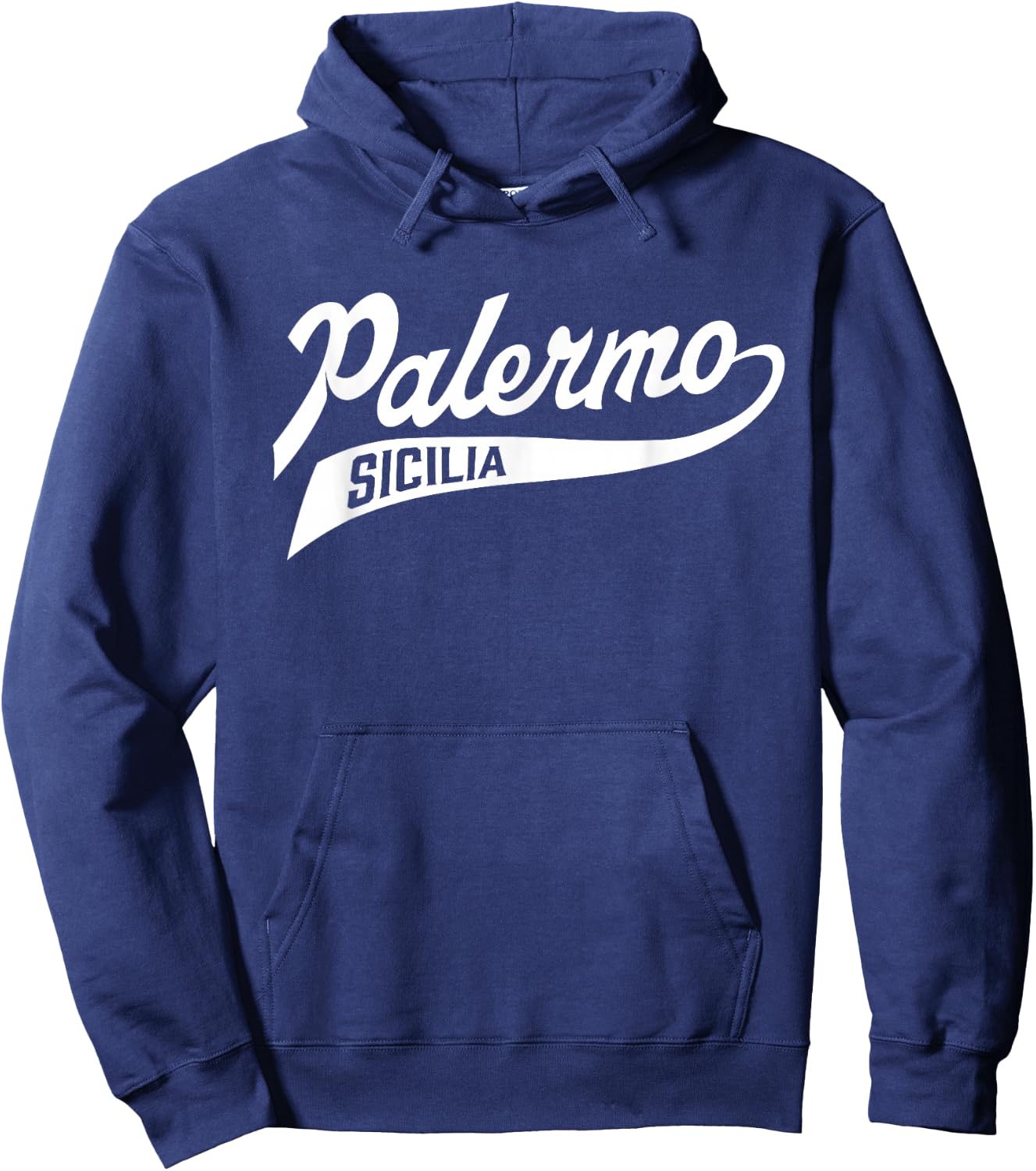 Sicilian Pride - Palermo Sicily Baseball Script Hoodie - Hoodie | Navy