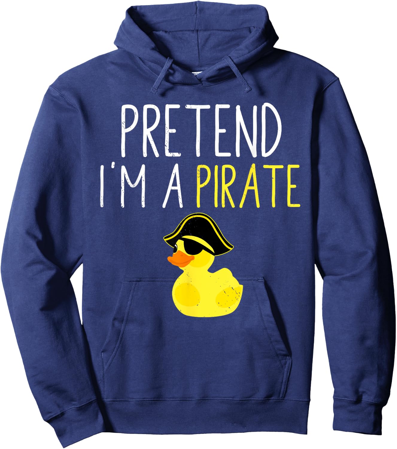 Funny Halloween Costume Pretend I'm A Pirate Black Cartoon , All Ages Casual Modern Short Sleeve Hoodie - Hoodie | Navy
