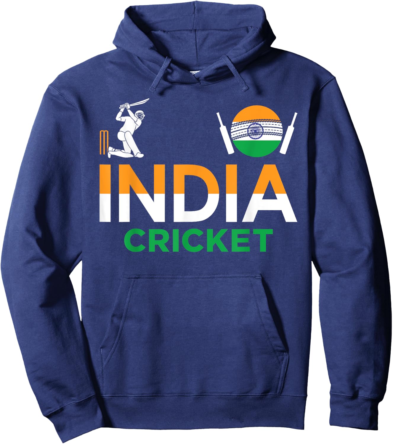 India Cricket Flag For Lovers Of Cricket Game Cricketers , Small, Black Hoodie - Hoodie | Navy