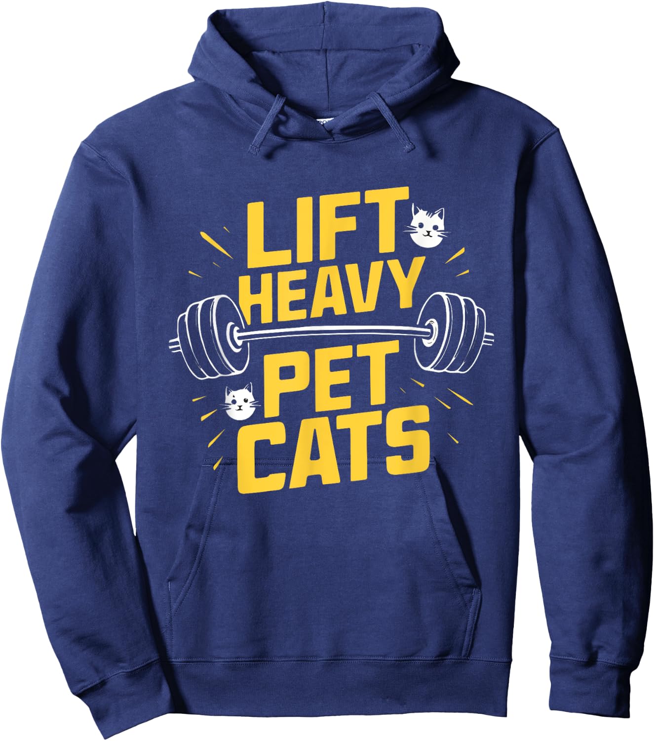 Lift Heavy Pet Cats Funny Gym Workout Weight Lifting Lifter Hoodie - Hoodie | Navy