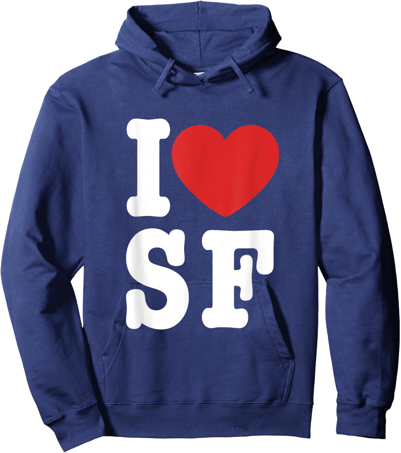 I Love SF Classic Typewriter Font Hoodie - Hoodie | Navy