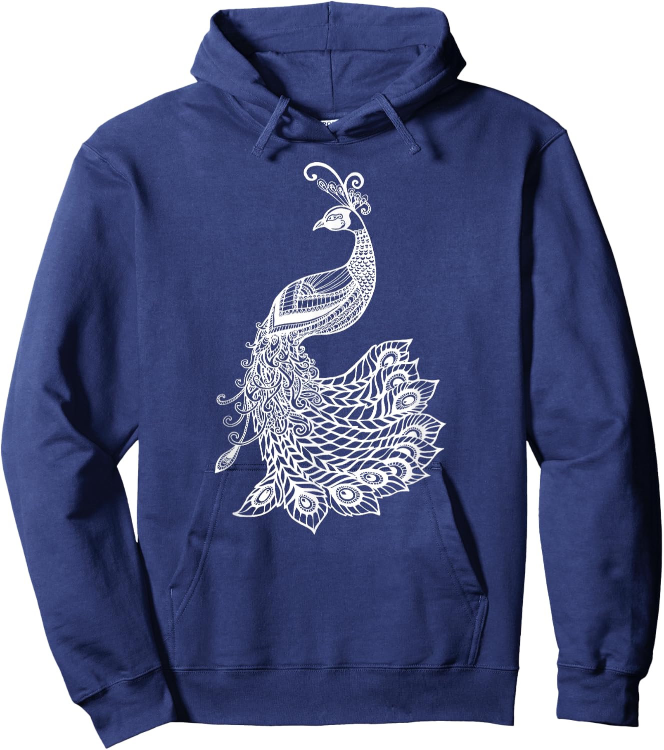 & Girls Beautiful Mandala Art Bird Peacock Lover Hoodie - Hoodie | Navy