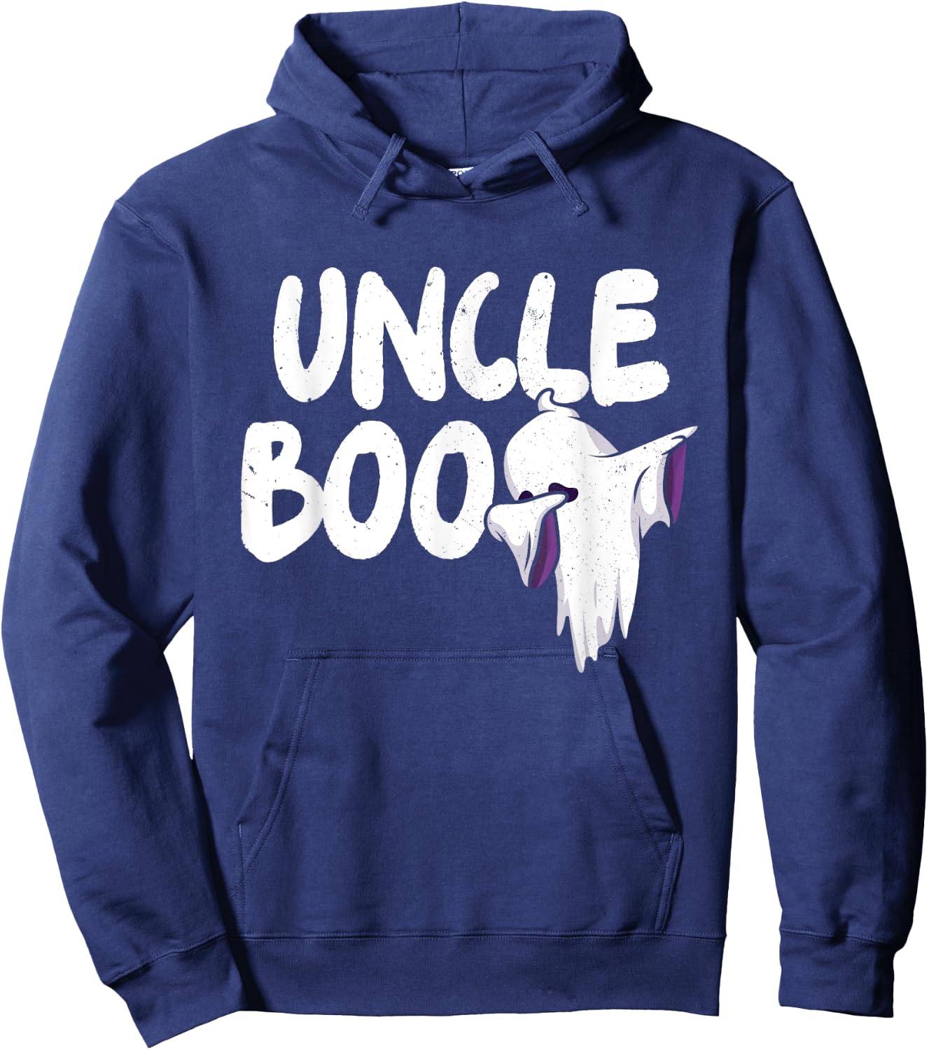 Uncle Boo Ghost Halloween Family Matching Spooky Dad Grandpa Hoodie - Hoodie | Navy