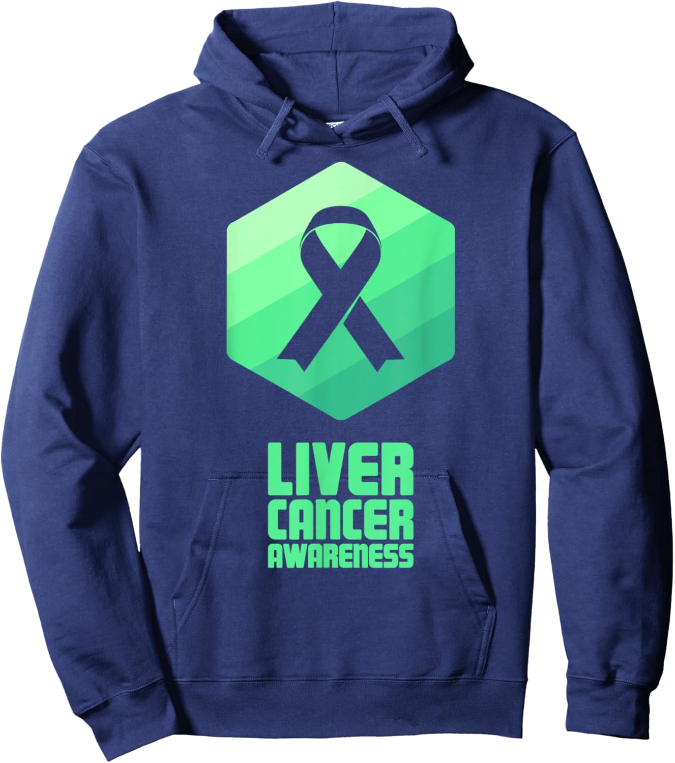 Ribbon | Hepatic Awareness Present - Liver Cancer Hoodie - Hoodie | Navy