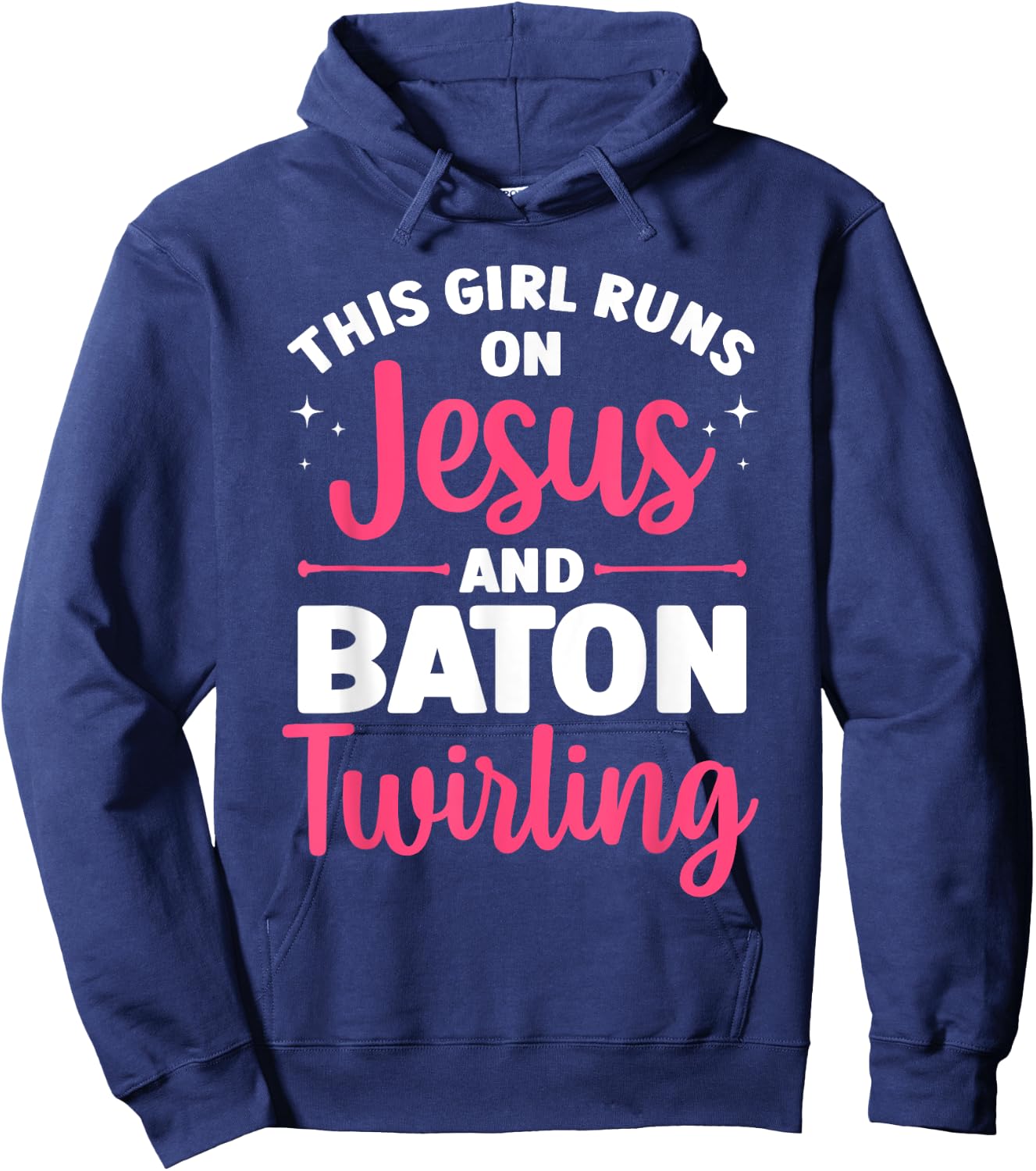 Baton Twirling Art Girls Color Guard Baton Twirler Hoodie - Hoodie | Navy