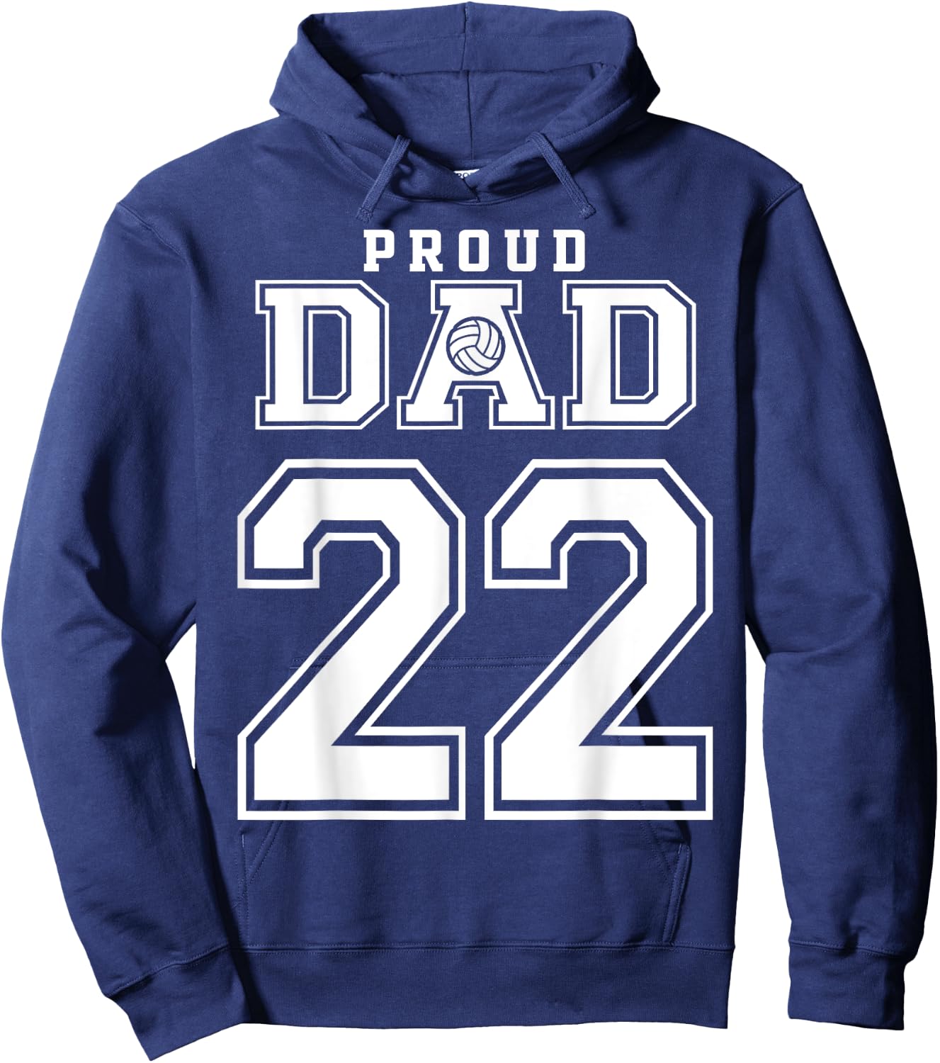 Custom Proud Volleyball Dad Number 22 Personalized Hoodie - Hoodie | Navy