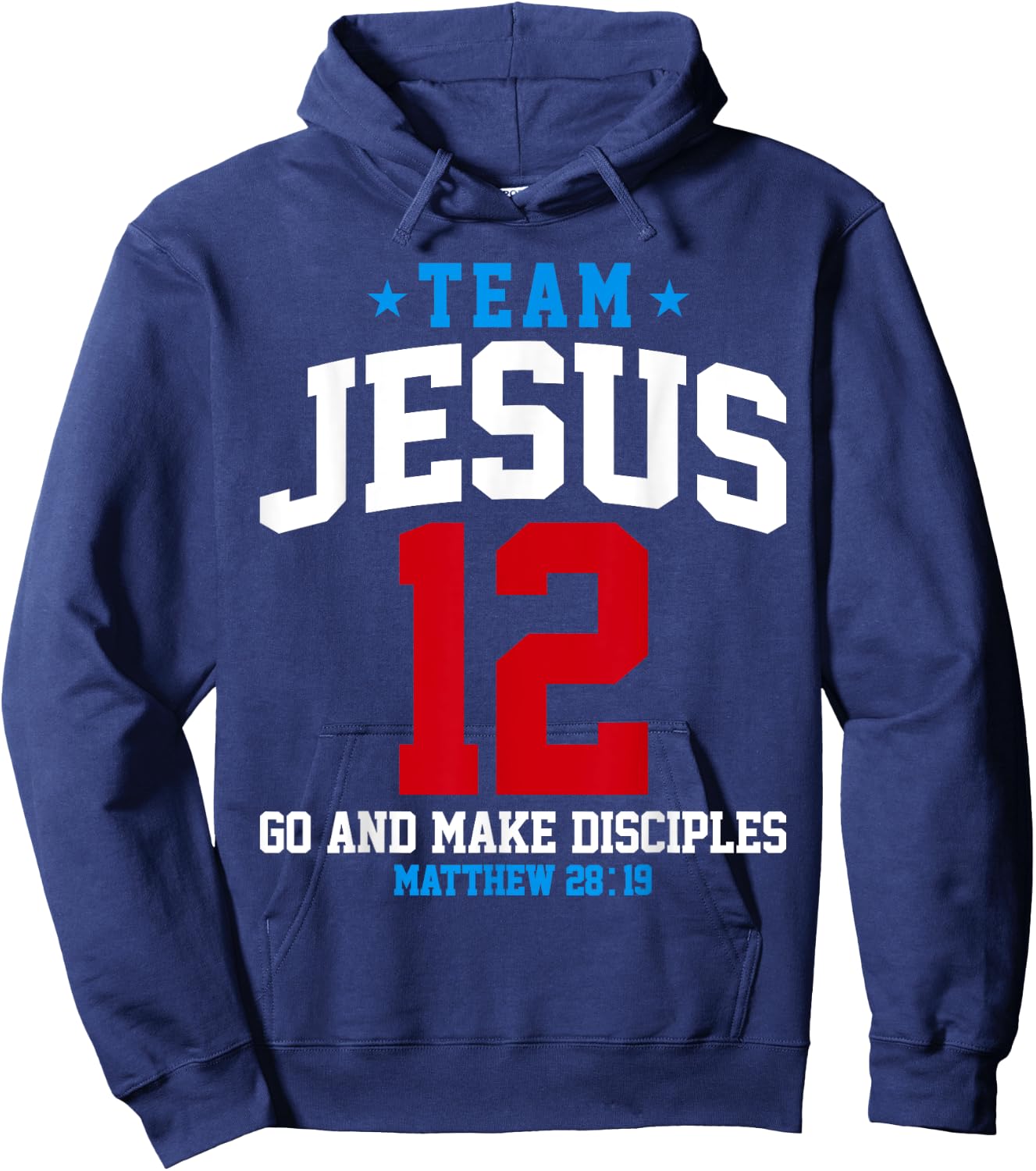 Jesus and Baseball Team Jesus Christian Matthew 28:19 Verse Hoodie - Hoodie | Navy