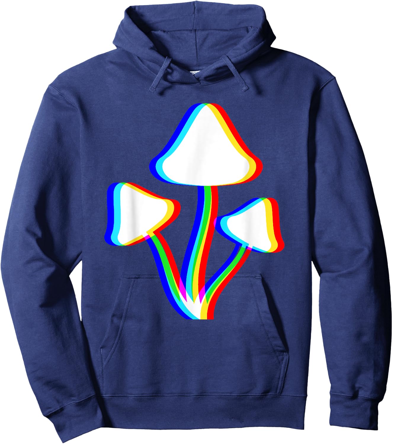 Mushroom Psychedelic EDM Trippy Vaporwave Techno Rave Hoodie - Hoodie | Navy