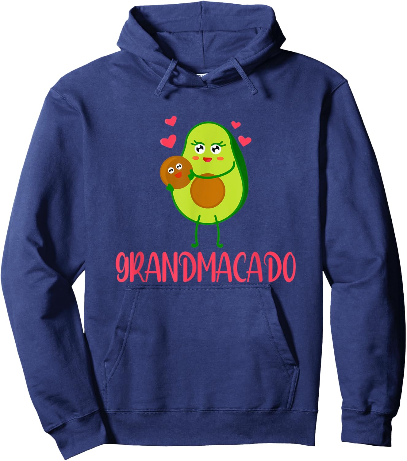 Grandmacado Grandma Avocado Vegan Pregnancy Announcement Hoodie - Hoodie | Navy