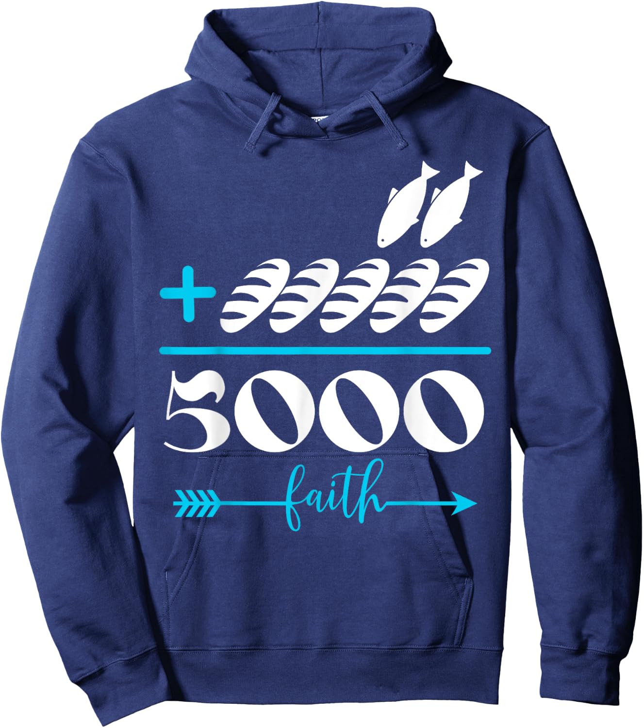 2 Fishes 5 Breads 5000 Chosen Jesus Against The Current Hoodie - Hoodie | Navy