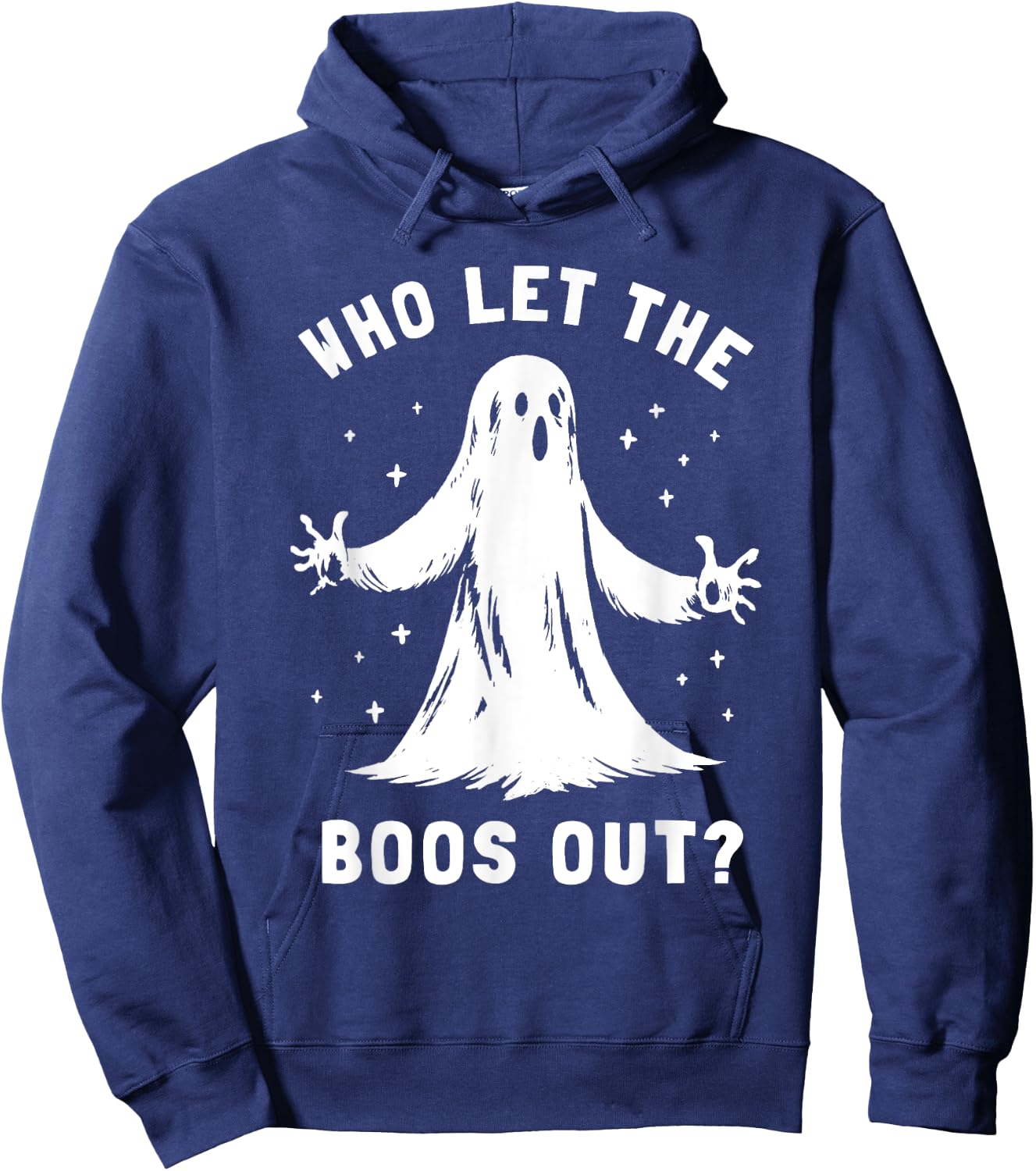 Funny Halloween Ghost Who Let The Boos Out Cute Pun Graphic Hoodie - Hoodie | Navy