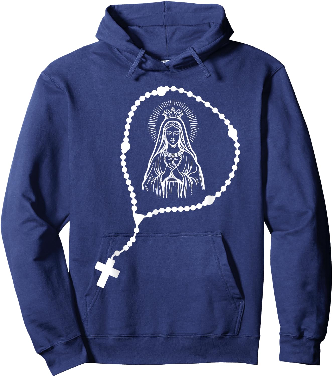 Rosary Prayer - Virgin Mary - Religious Catholic Hoodie - Hoodie | Navy