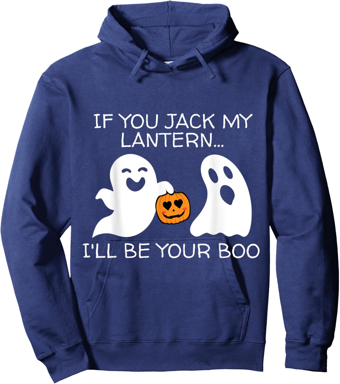 Funny Halloween Adult Ghost And Jack-o-Lantern Men Women Hoodie - Hoodie | Navy