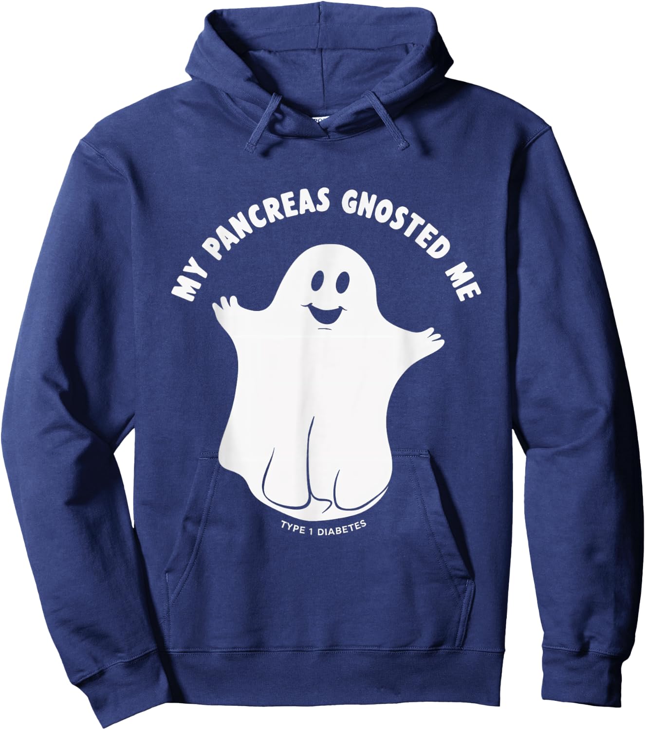 My Pancreas Gnosted Me Type 1 Diabetes Halloween Ghost Hoodie - Hoodie | Navy