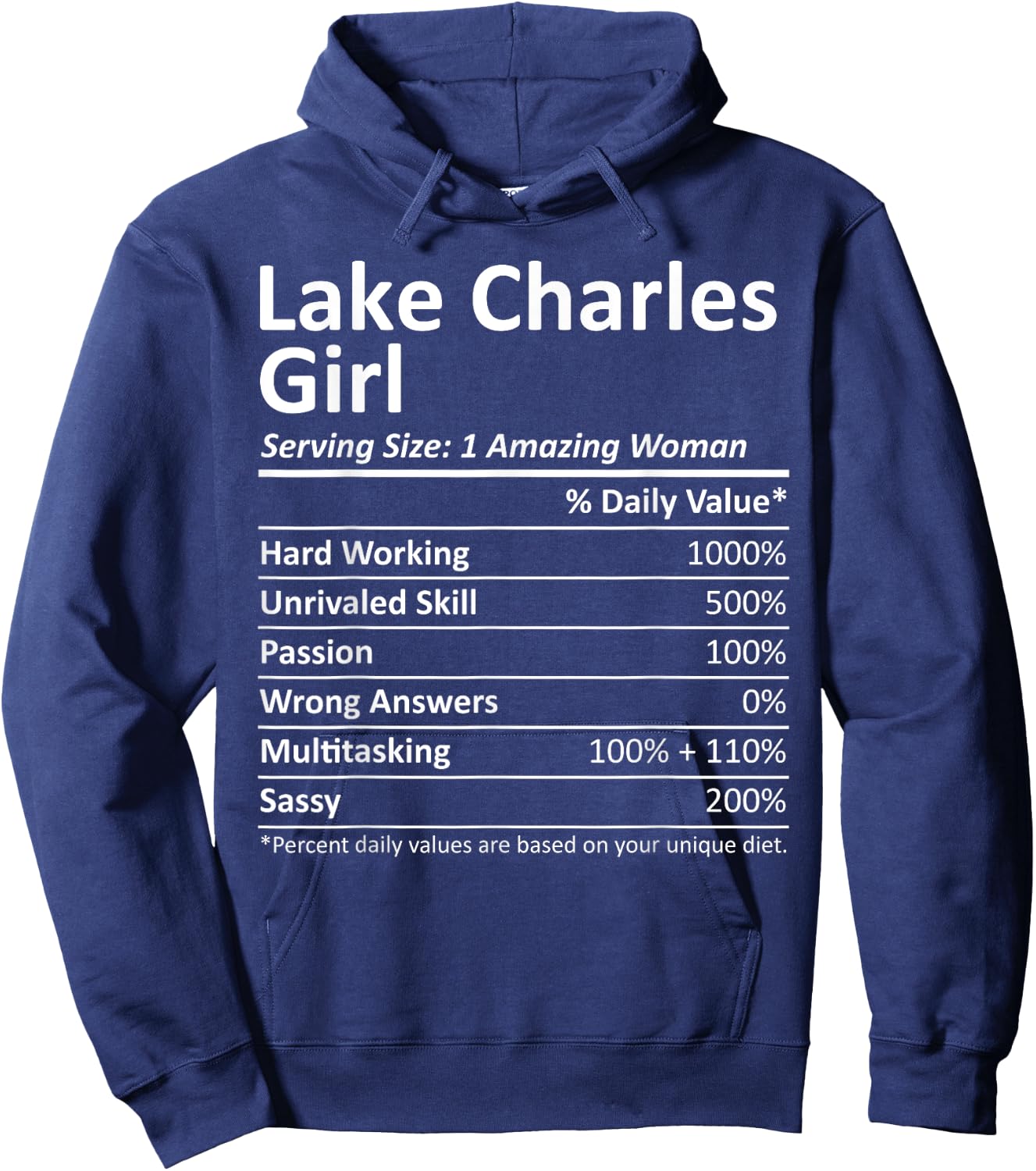 LAKE CHARLES GIRL LA LOUISIANA Funny City Home Roots Gift Hoodie - Hoodie | Navy