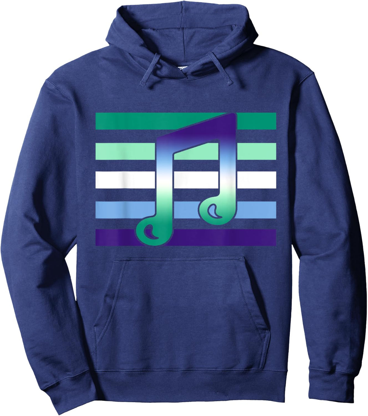 Subtle MLM Pride Funny Music Musician Love MLM Gay Male Flag Hoodie - Hoodie | Navy