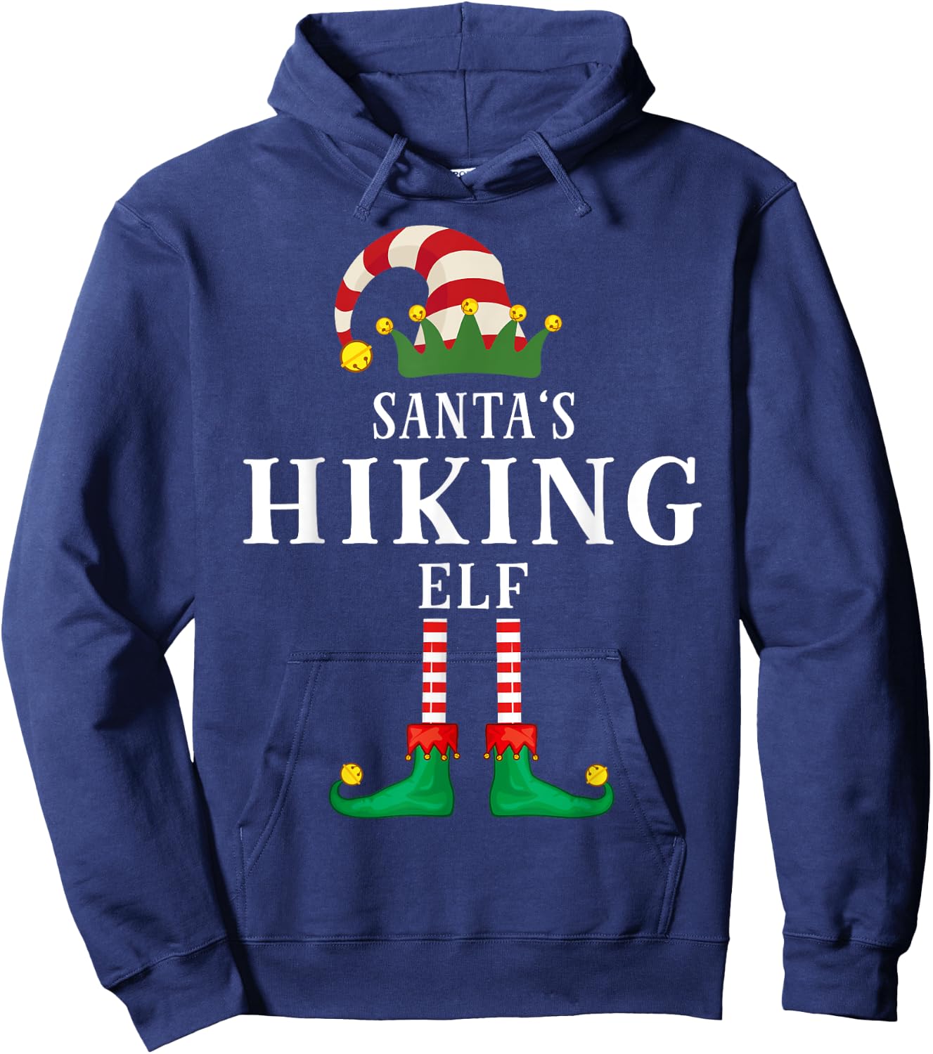 Santa's Hiking Christmas Family Pajama Hoodie - Hoodie | Navy