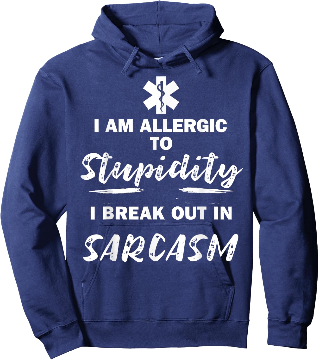 Paramedic EMT Allergic to Stupidity Sarcasm Funny EMS Hoodie - Hoodie | Navy