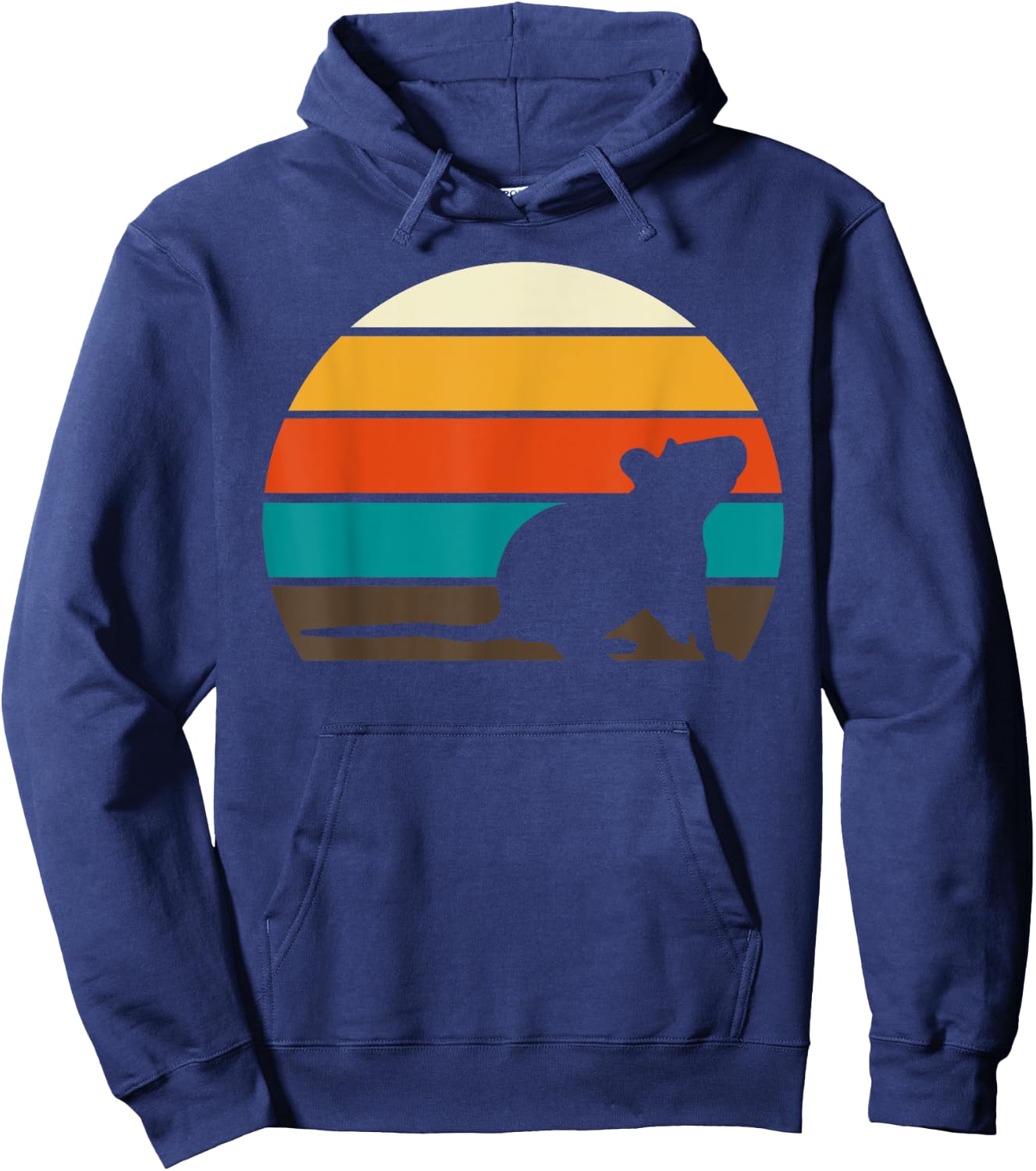 Retro Rat Rodents Vintage Sunset Graphic Hoodie - Hoodie | Navy