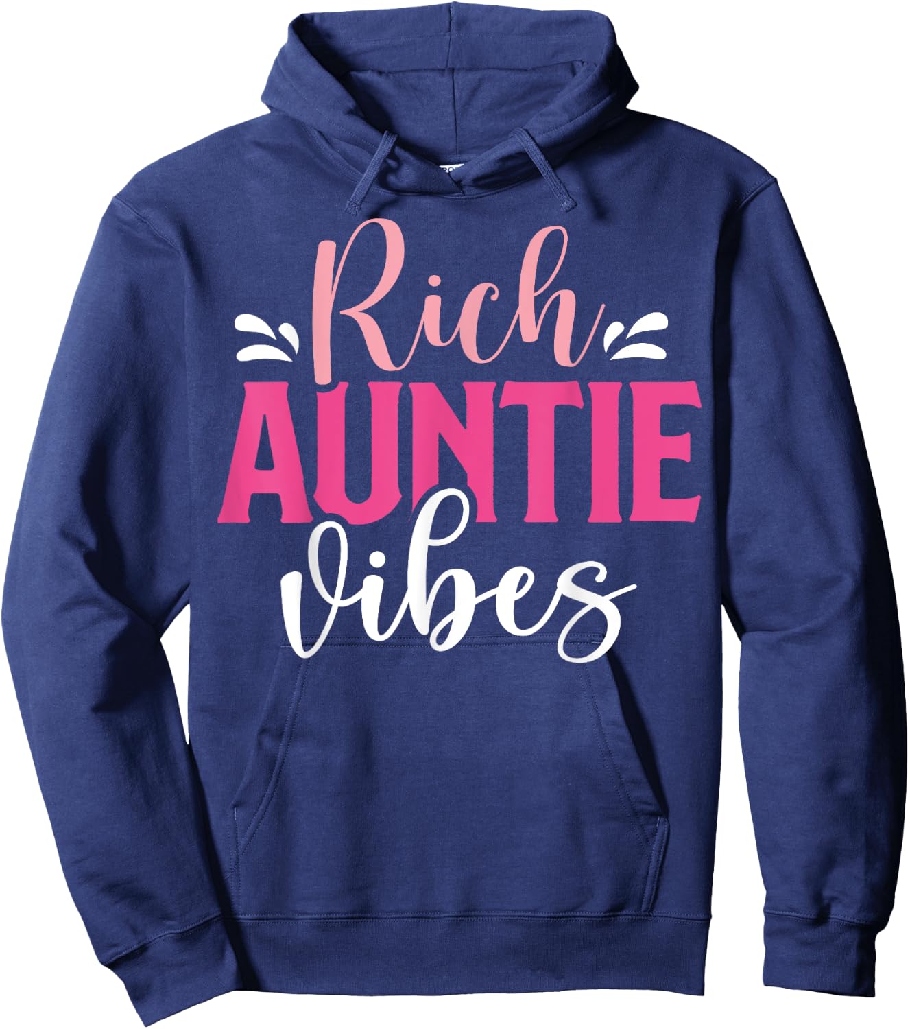 Rich Auntie Vibes Cool Vintage Design for Neice Matching Hoodie - Hoodie | Navy