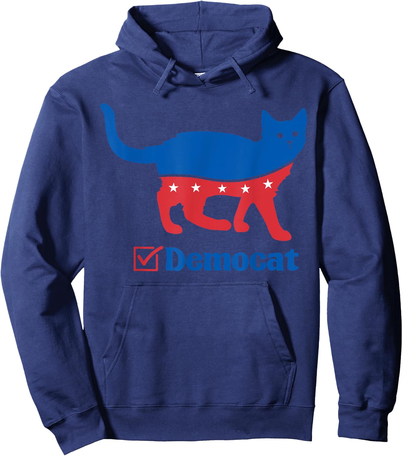 Vote Cat Democrat Liberal Cat Lover Biden Harris 2024 Men Women Hoodie - Hoodie | Navy