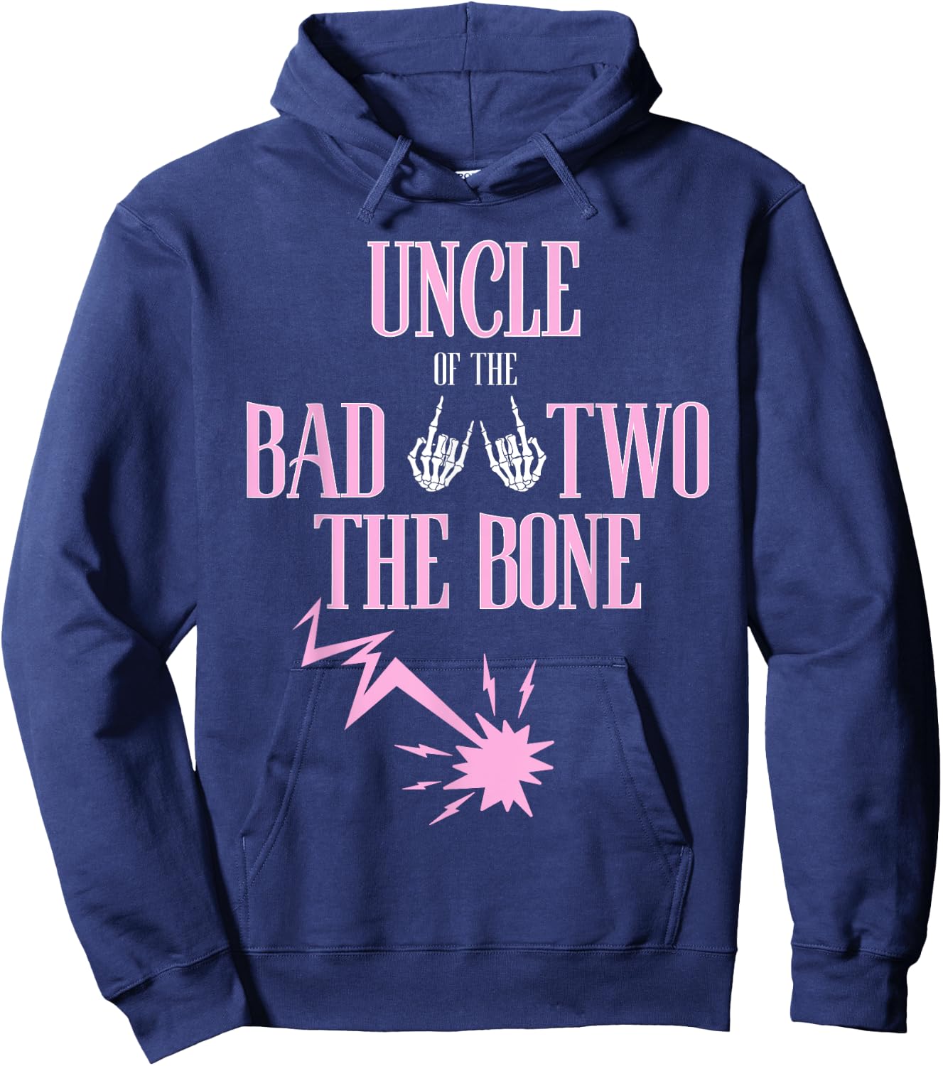 Uncle of the Bad Two The Bone Rock-and-Roll 2nd Birthday Hoodie - Hoodie | Navy