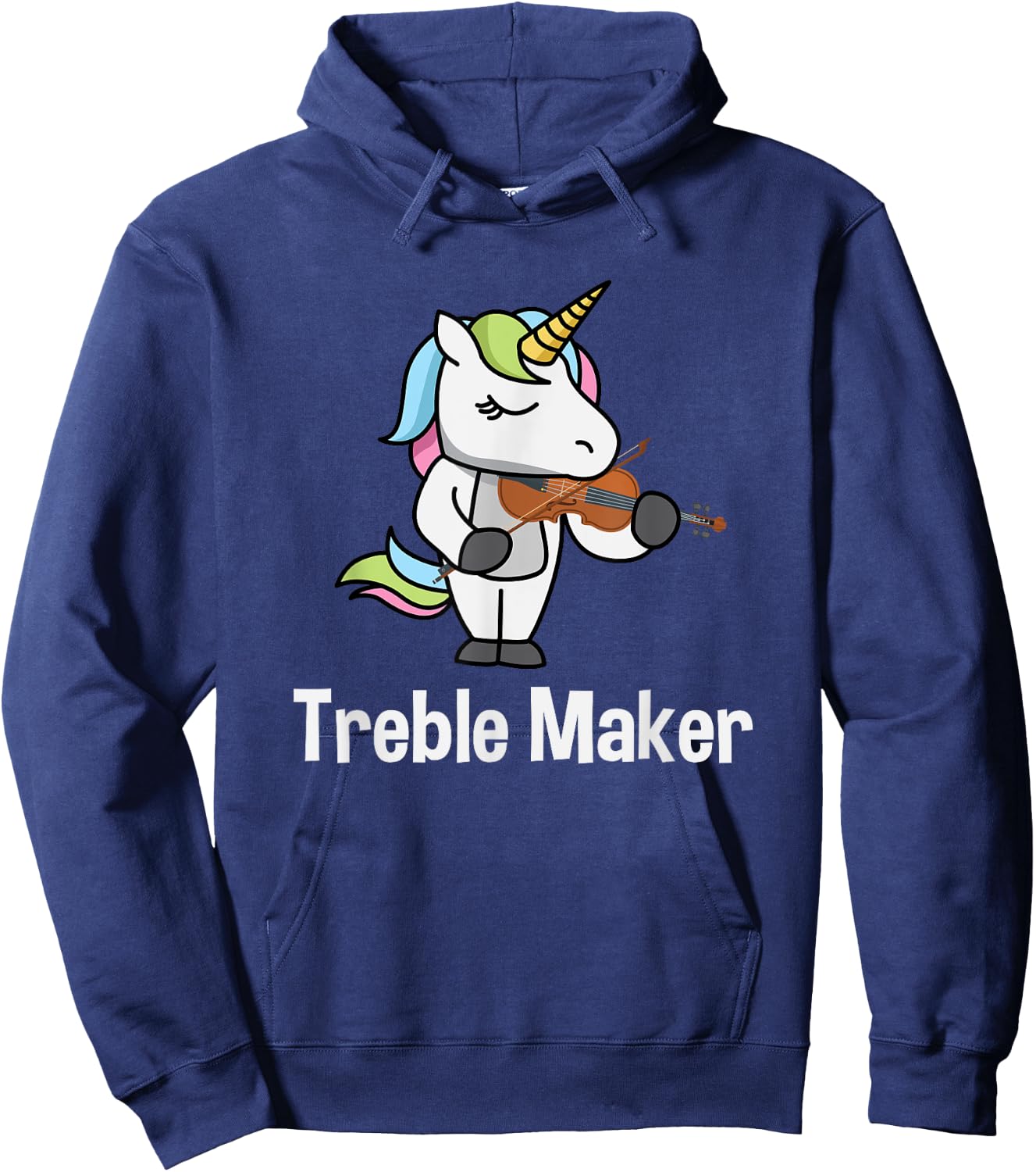 Violinist Shirt for Girls - Treble Maker Unicorn Violin Gift Hoodie - Hoodie | Navy