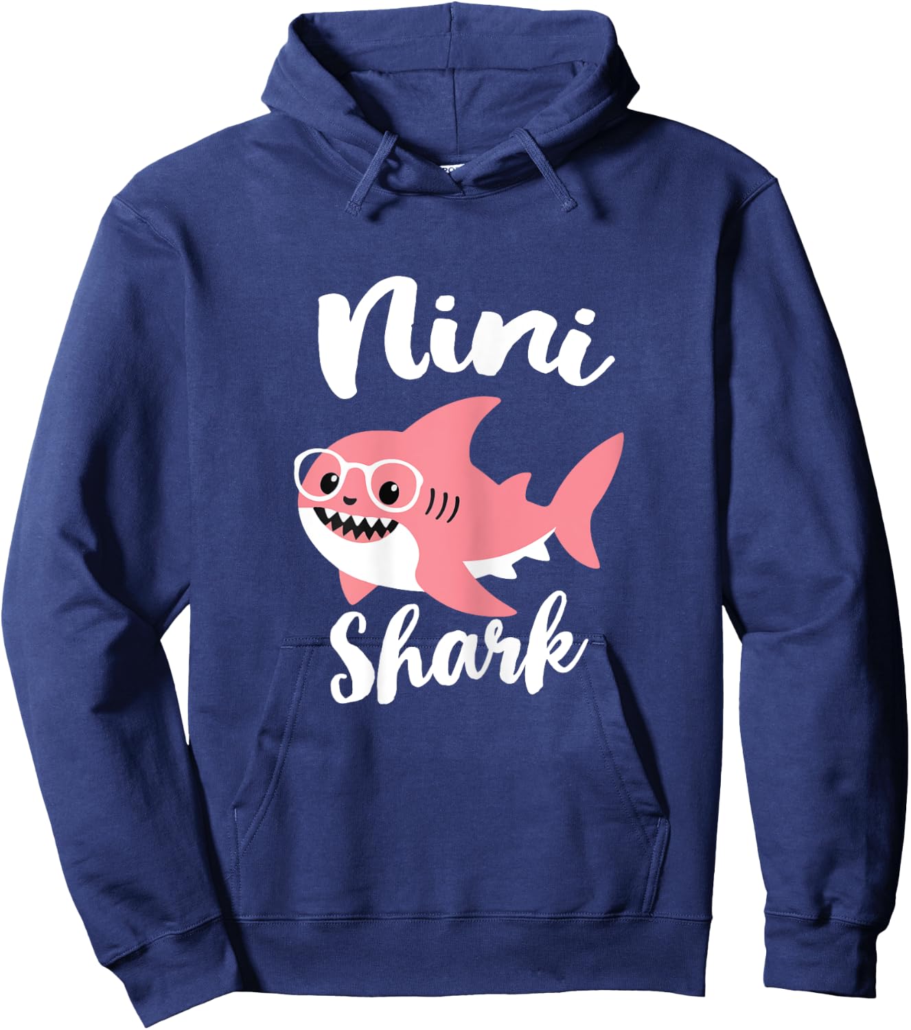 Nini Shark Mother's Day Grandma Funny Hoodie - Hoodie | Navy