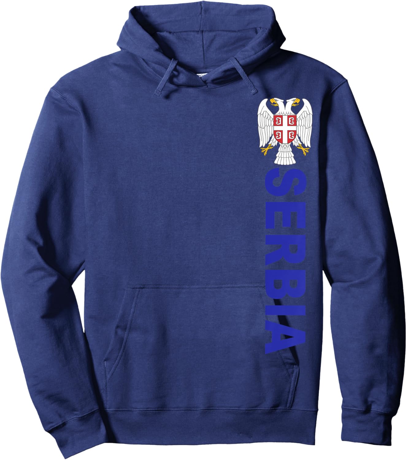 Serbian Double Eagle Emblem Sporty Hoodie - Hoodie | Navy
