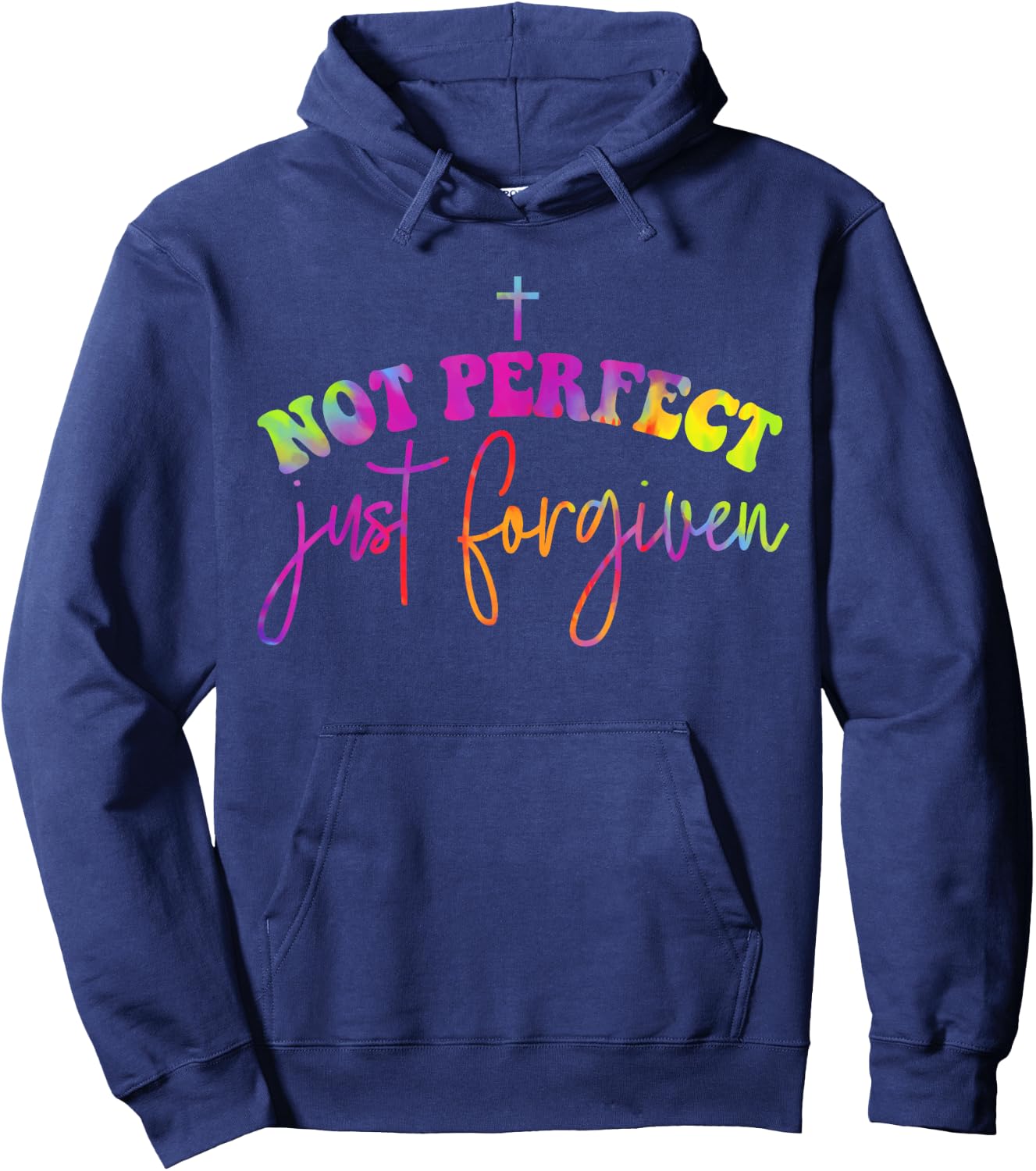Not Perfect Just Forgiven Christian God Jesus Hippie Hoodie - Hoodie | Navy