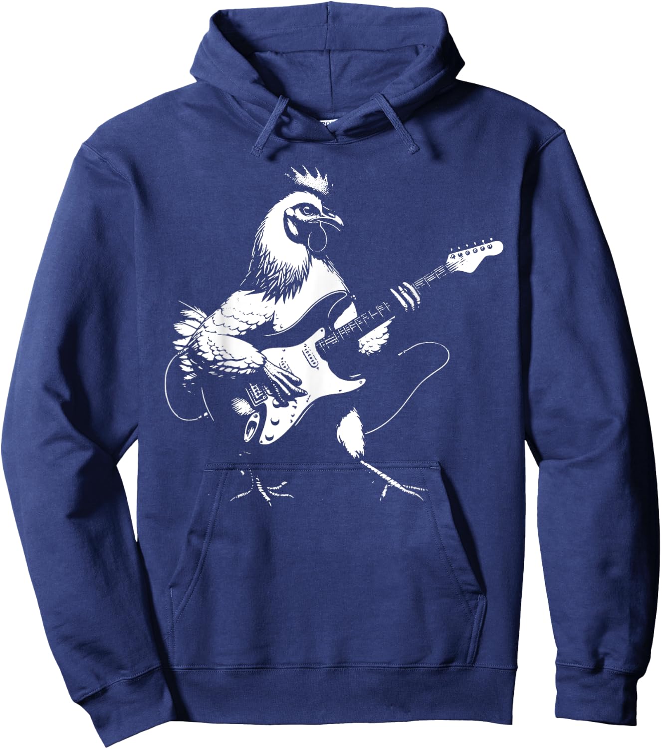Chicken Playing Bass Guitar Shirt Men Animal Playing Guitar Hoodie - Hoodie | Navy
