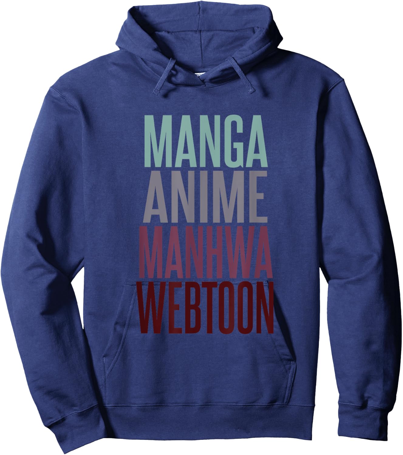 Manga Anime Manhwa Webtoon Typography Design Hoodie - Hoodie | Navy