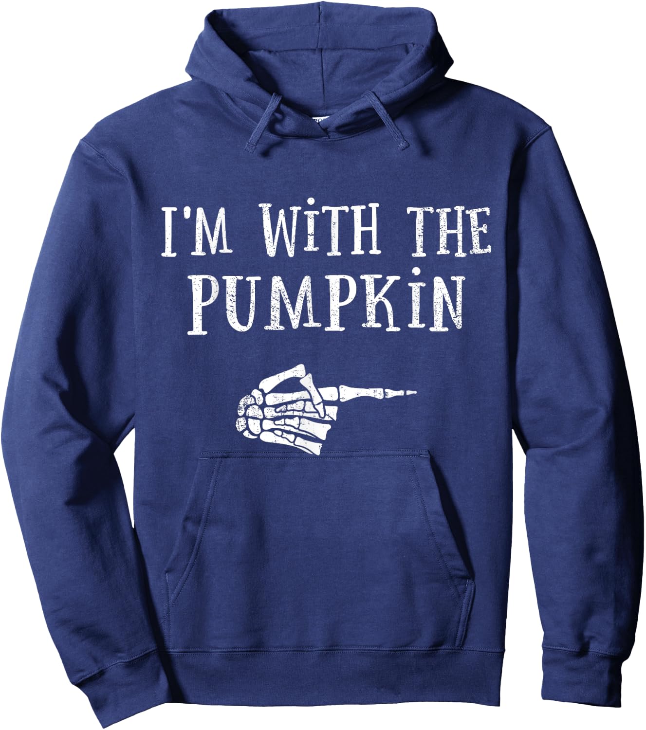 Im with pumpkin matching partner couple costume halloween Hoodie - Hoodie | Navy