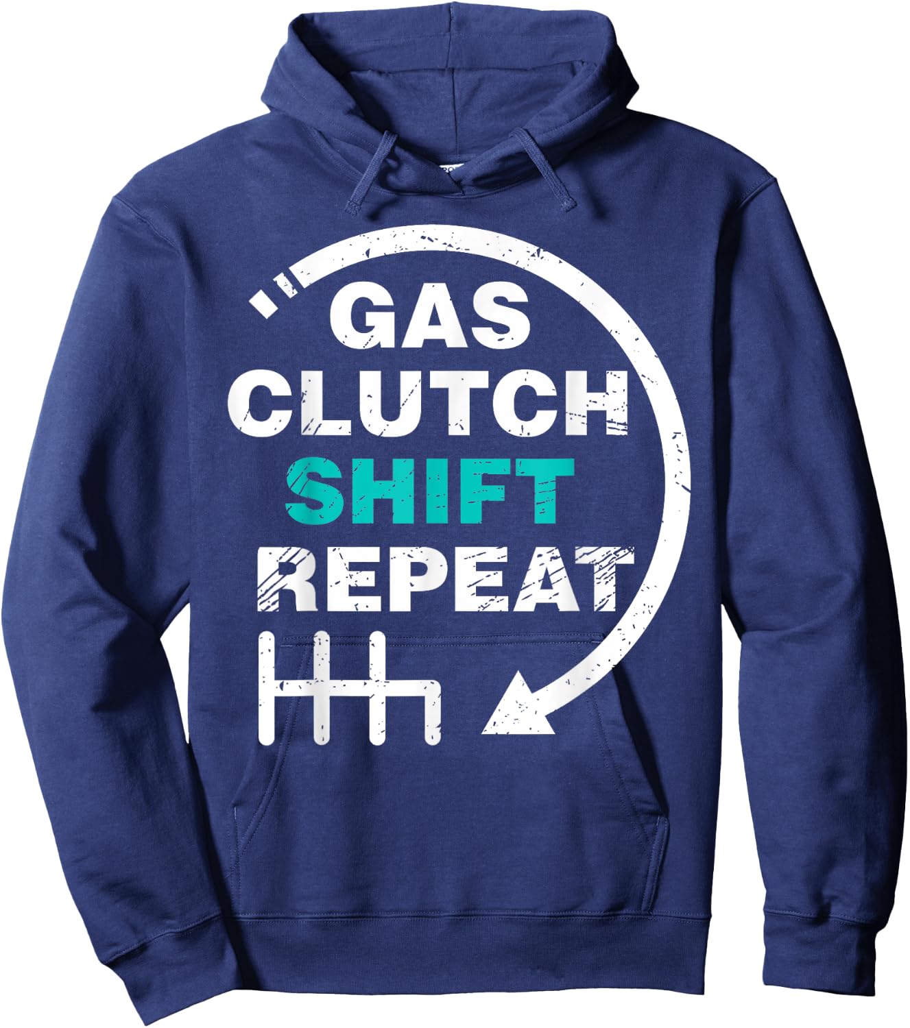 Gas Clutch Shift Repeat Funny Automotive Mechanic Gift Men Hoodie - Hoodie | Navy