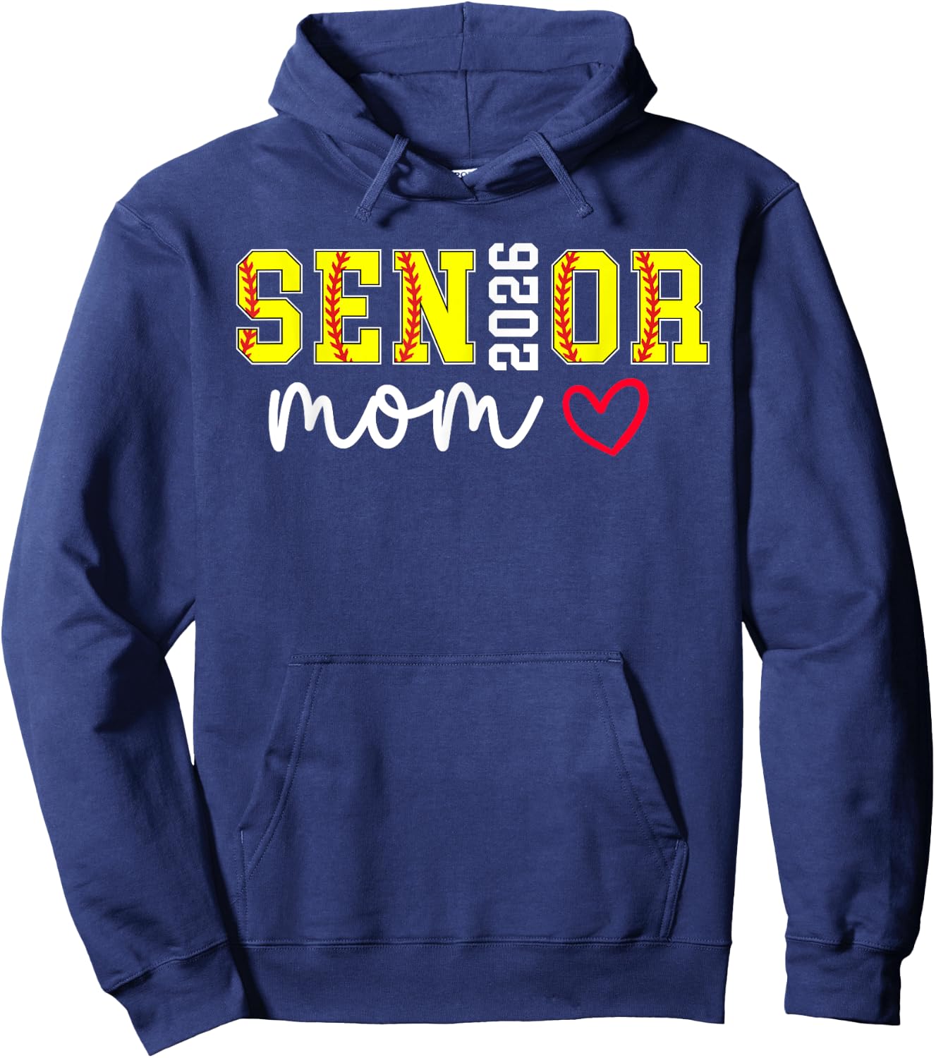 Softball Senior Mom 2026 Softball Player Senior Mama 2026 Hoodie - Hoodie | Navy