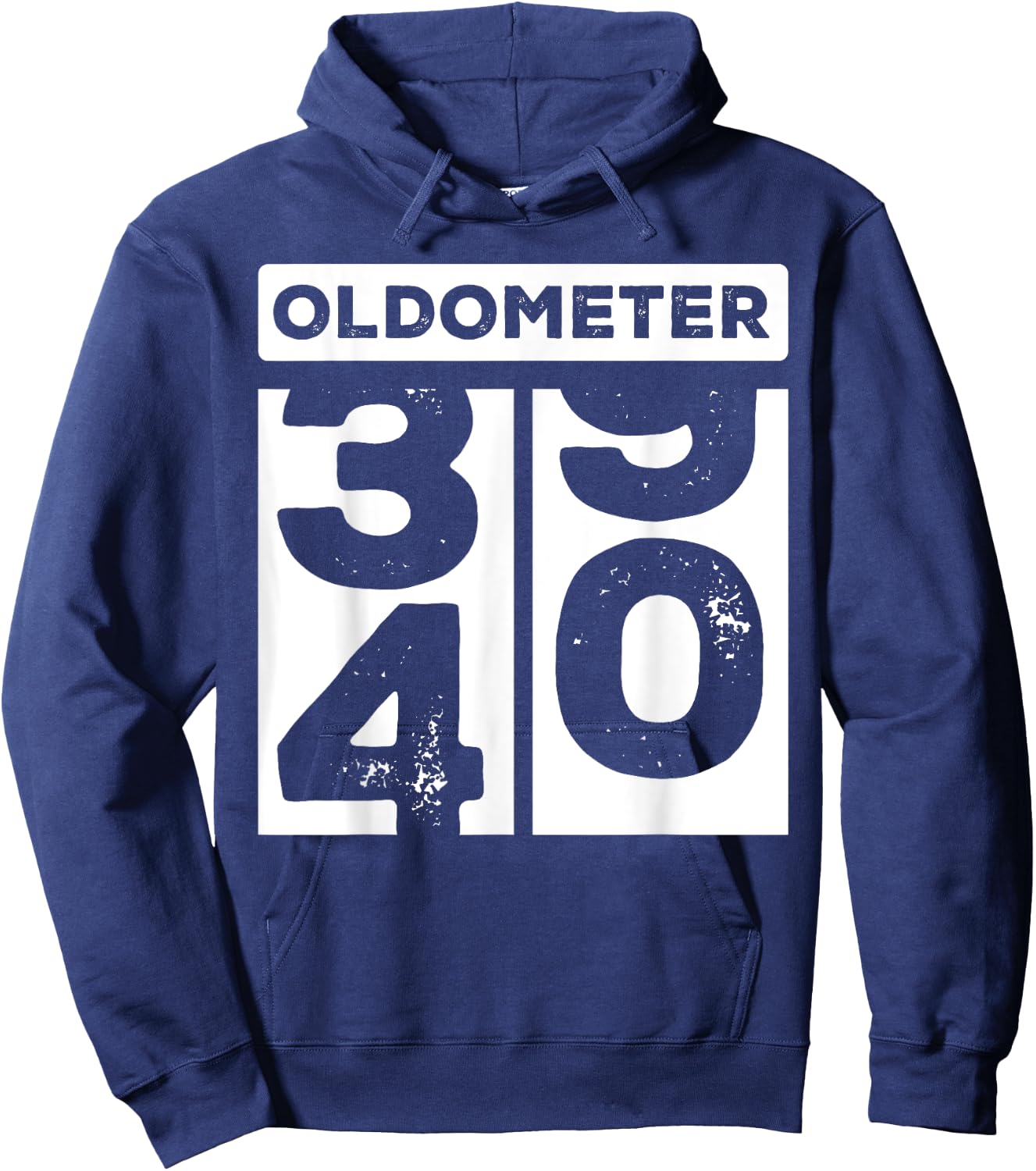Oldometer 40 Funny Turning 40th Birthday 39-40 Happy Bday Hoodie - Hoodie | Navy