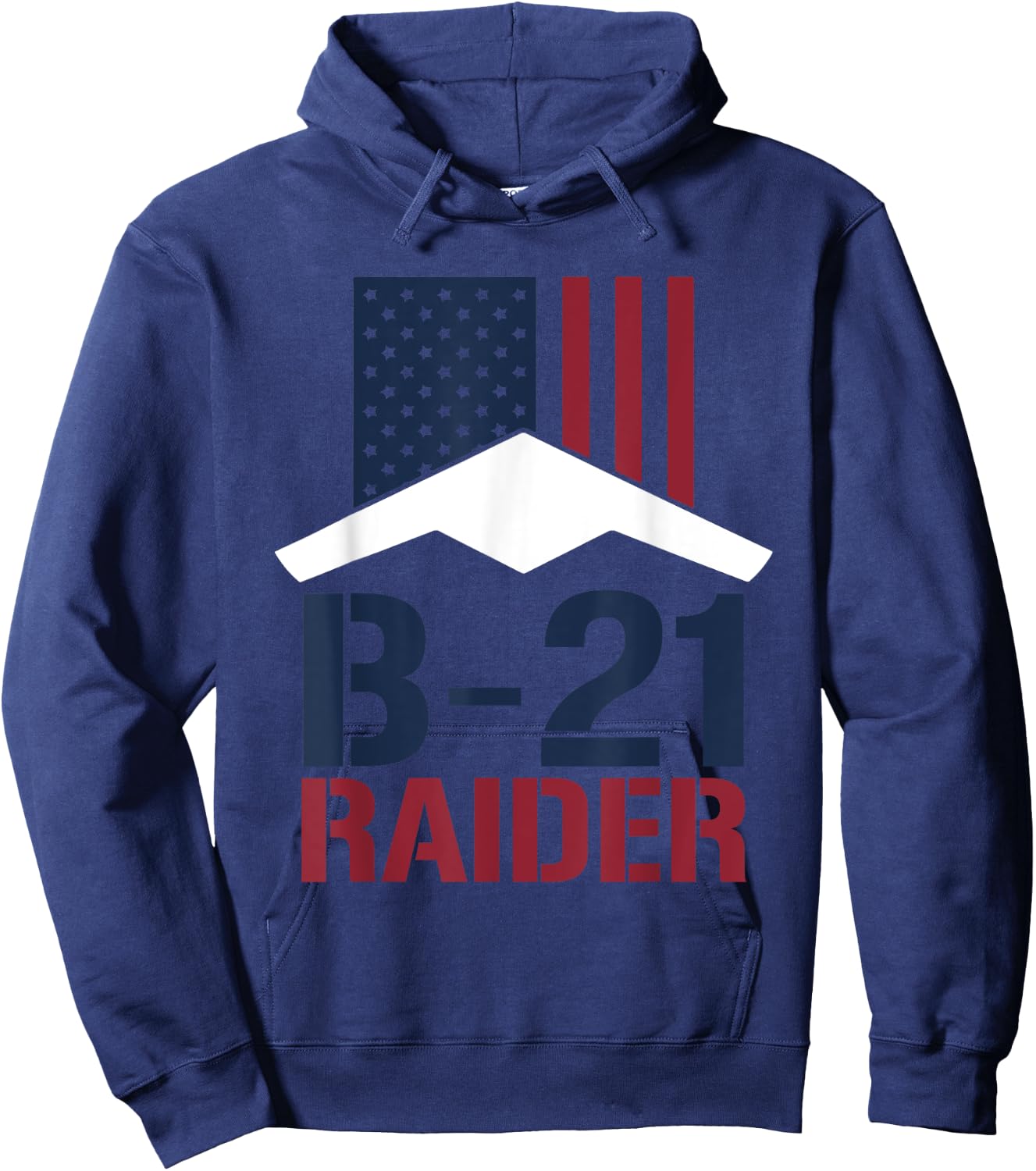 b21 raider Cool Airplane Aviation Lover USA Flag Hoodie - Hoodie | Navy