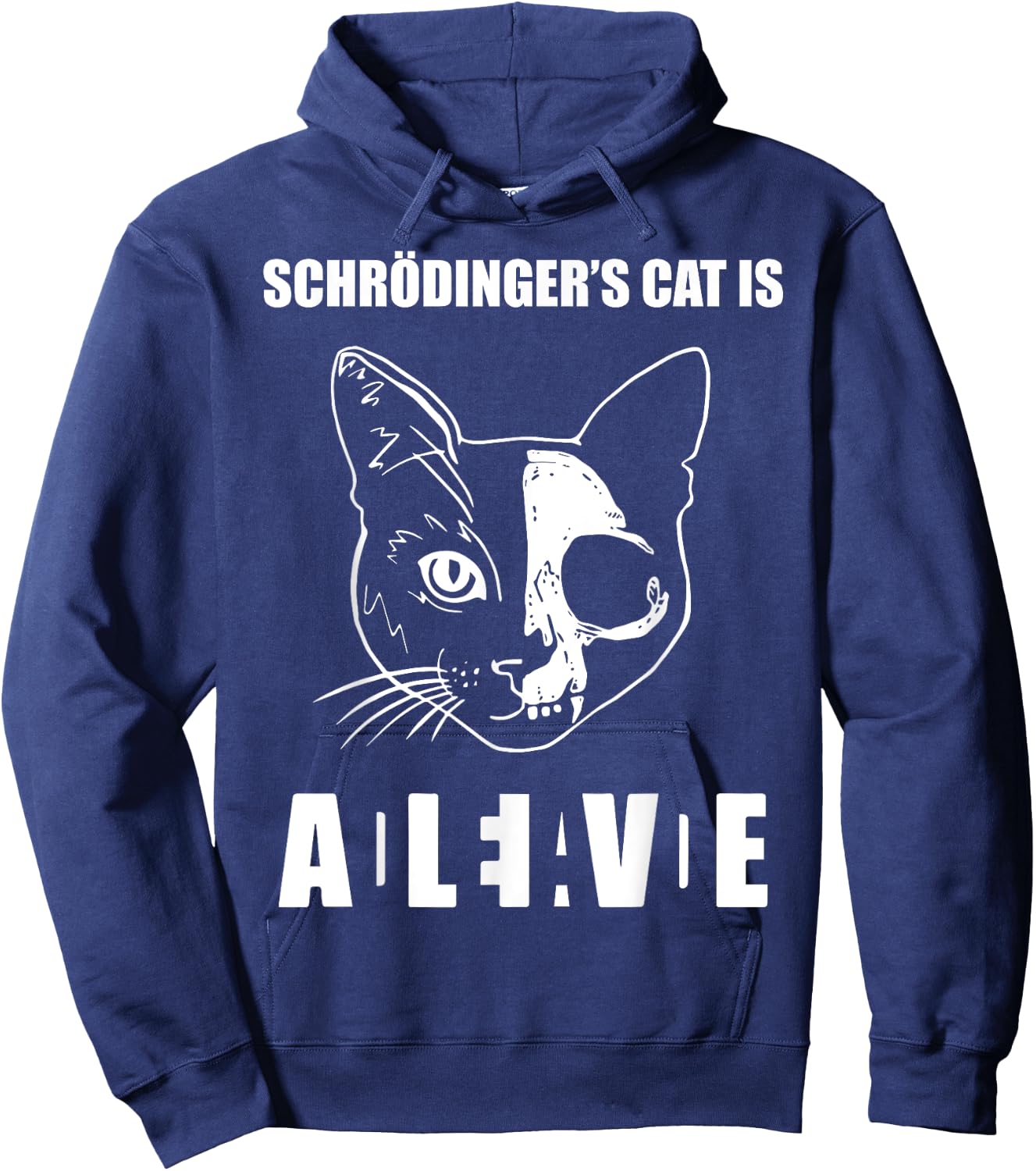 Schrödinger's Cat Dead & Alive Science Women Hoodie - Hoodie | Navy