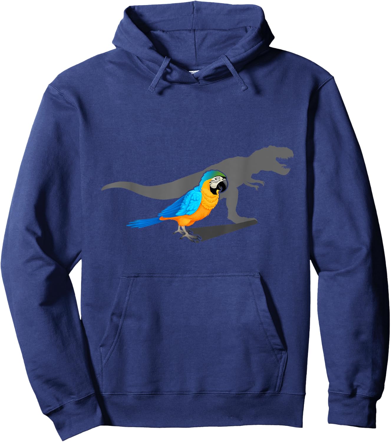 Macaw T-Rex Shirt Macaw Shirt Blue Yellow Hybrid Macaw Hoodie - Hoodie | Navy