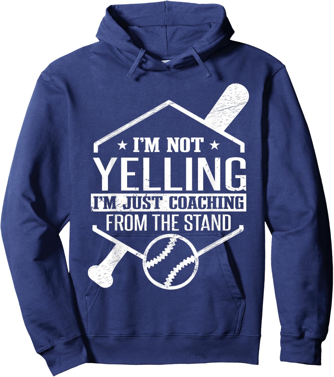 I'm Just Coaching From The Stand | Funny Baseball Dad Hoodie - Hoodie | Navy