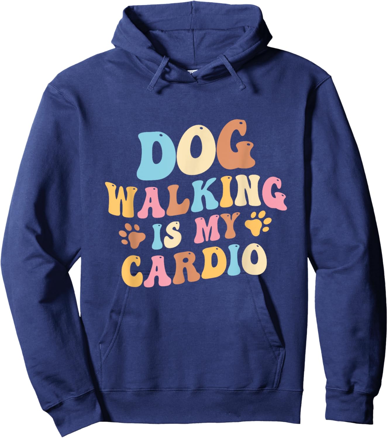 Groovy Dog walking is my cardio Women Hoodie - Hoodie | Navy